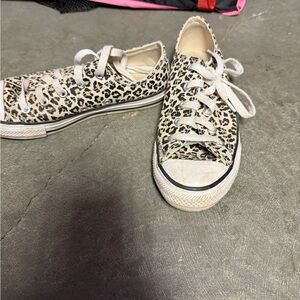 Leopard print Converse trainers, size 2, worn a few times